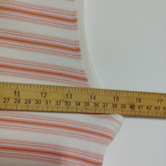 AEO Striped Cotton Tank Top Size L Crop Pink  NWOT Casual Comfort - Picture 6 of 6